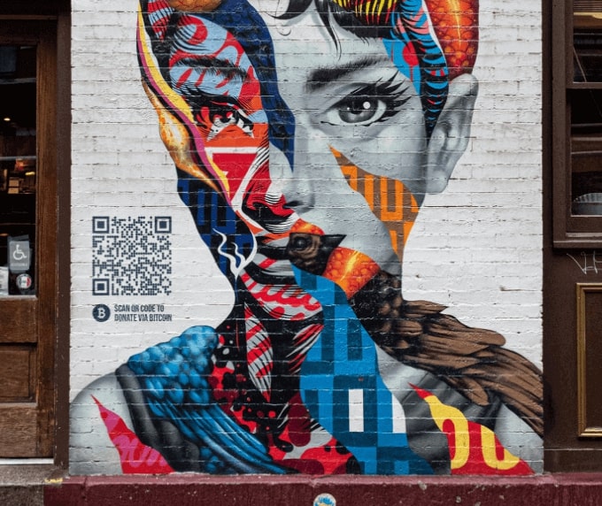 QR Code idea on art piece to receive Bitcoin donations